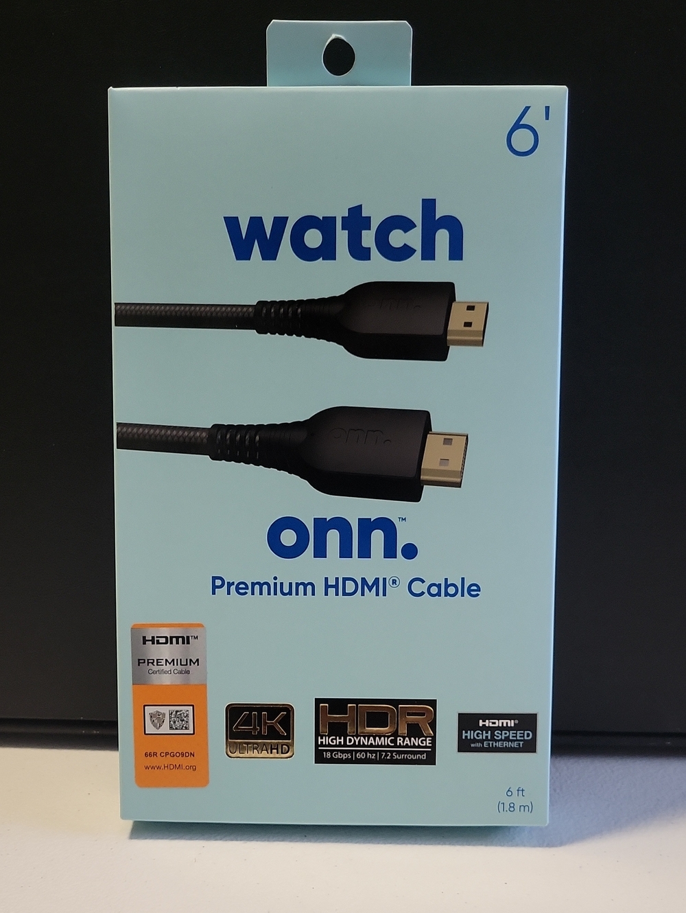 On Running Black Premium HDMI Cable - 6'